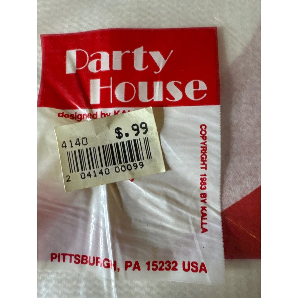 Vintage 1983 Party House Christmas Guest Towels Santa Claus Kalla Green Red NEW